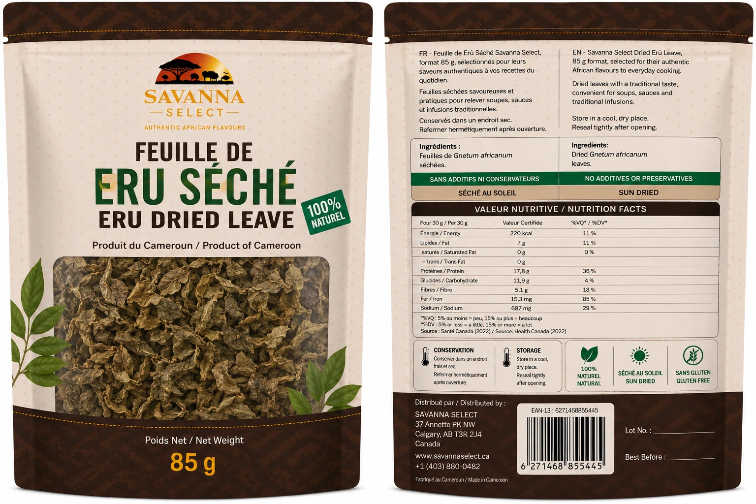 Feuille de ERU séchée