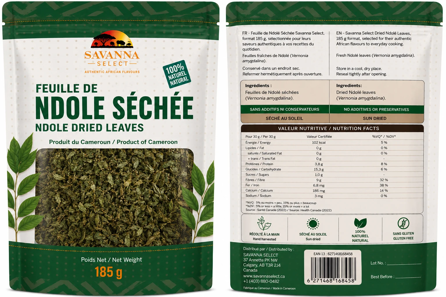 Feuille de Ndolé séchée