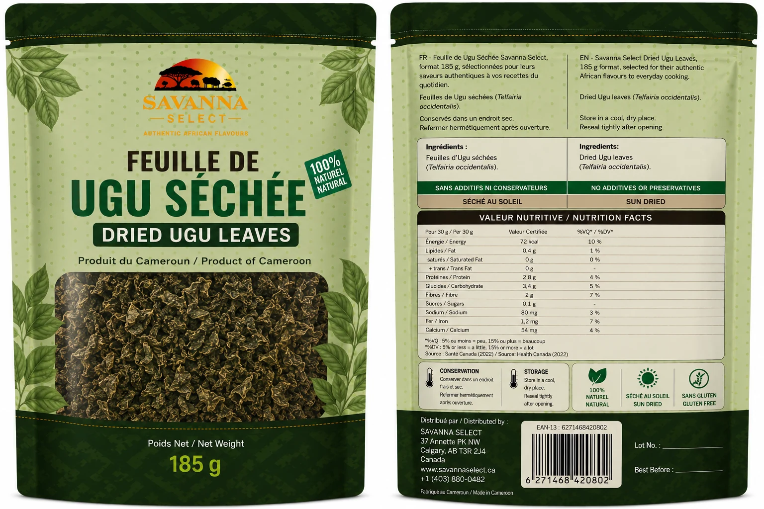 Feuille de UGU séchée