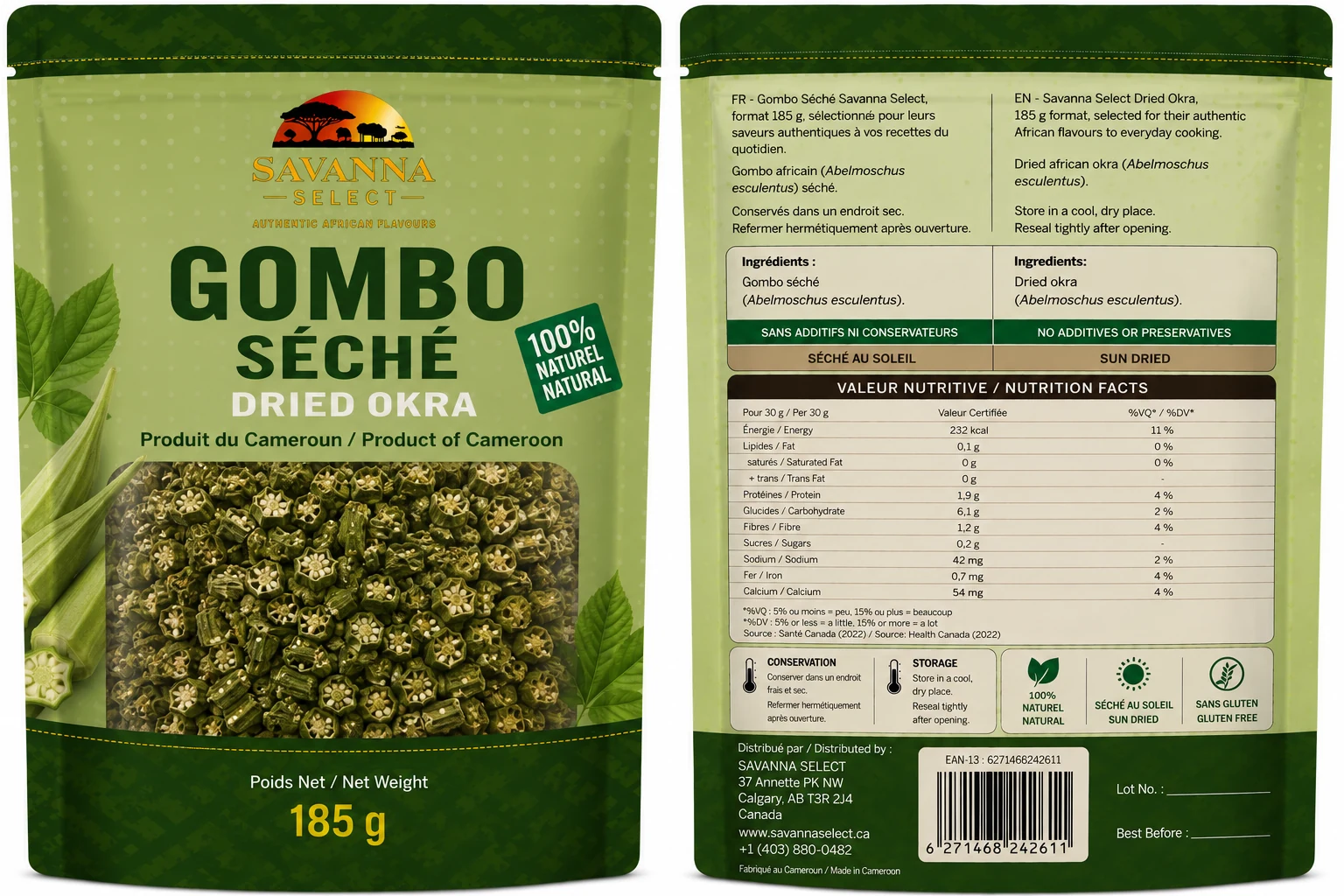 Gombo séché 85 g — SAVANNA SELECT