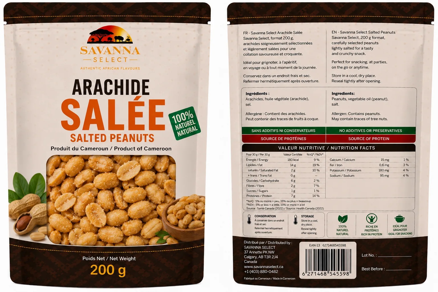 Salted Peanuts 200 g — SAVANNA SELECT