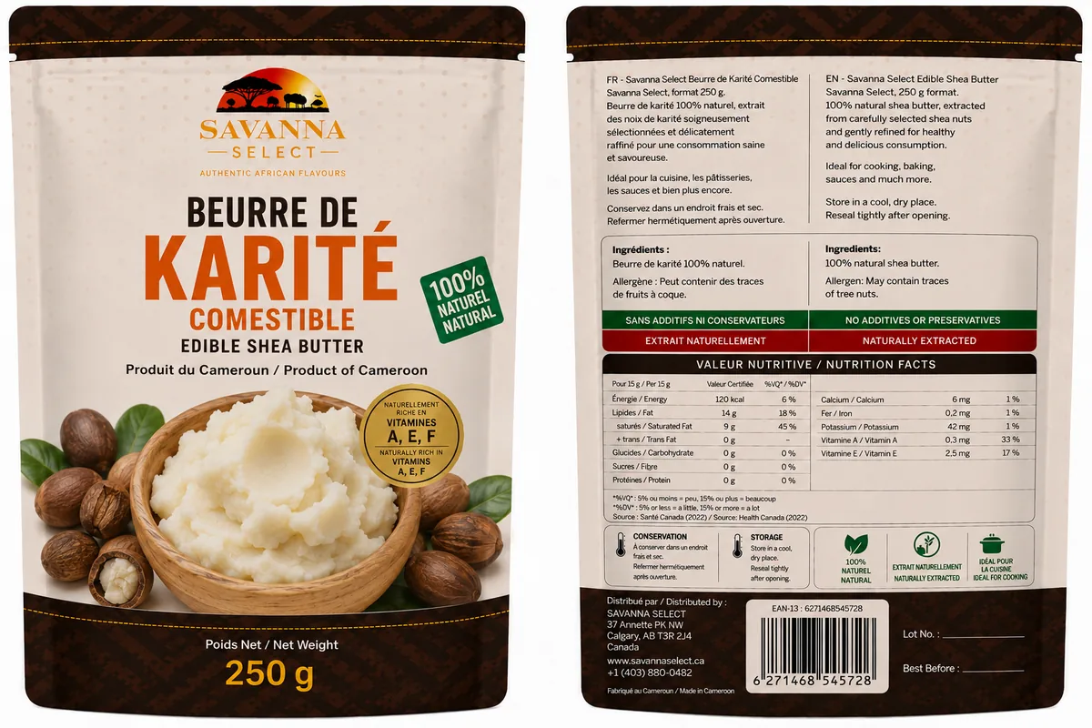 Beurre de karité alimentaire