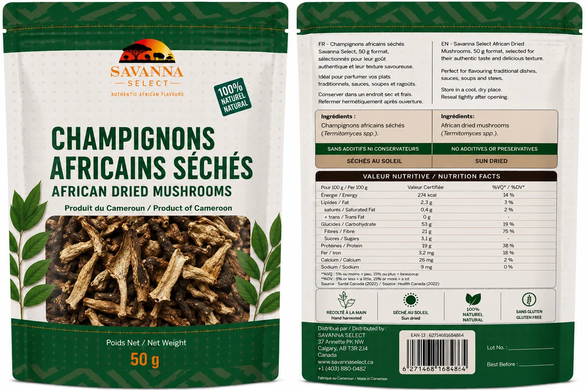 Champignon séché africain — SAVANNA SELECT