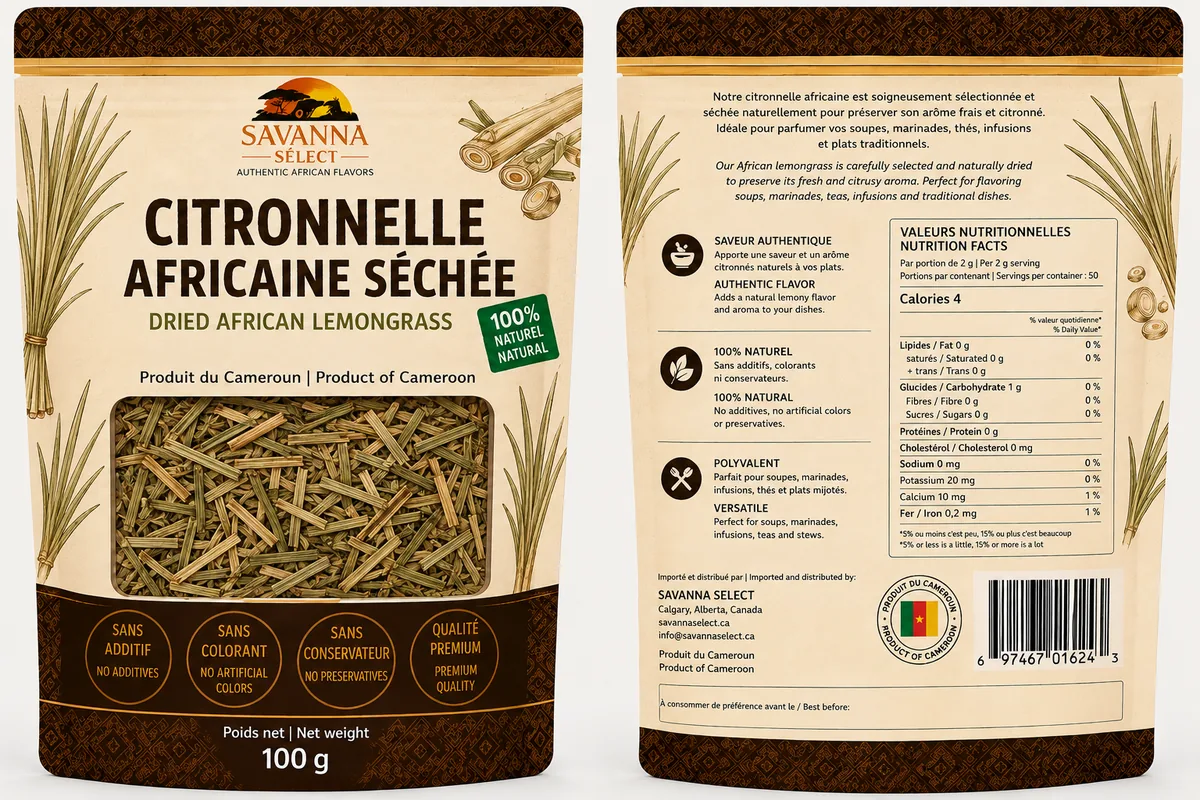 Citronnelle africaine séchée 100 g — SAVANNA SELECT