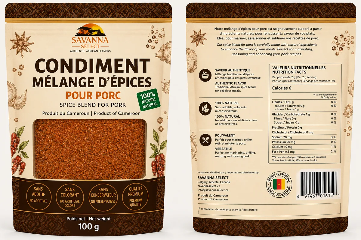 Condiment Épices porc 100 g — SAVANNA SELECT