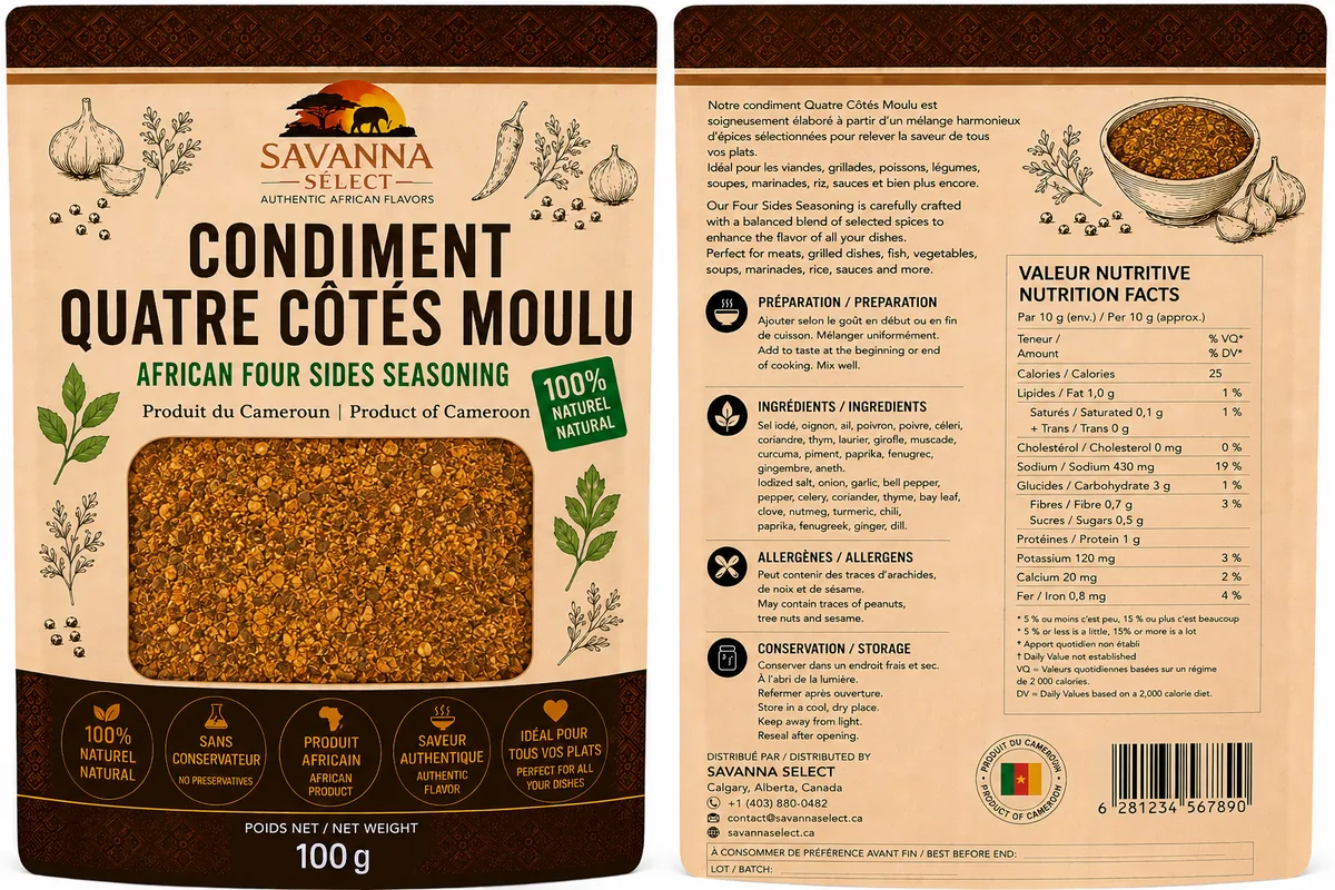 Condiment quatre côtés moulu 100 g — SAVANNA SELECT