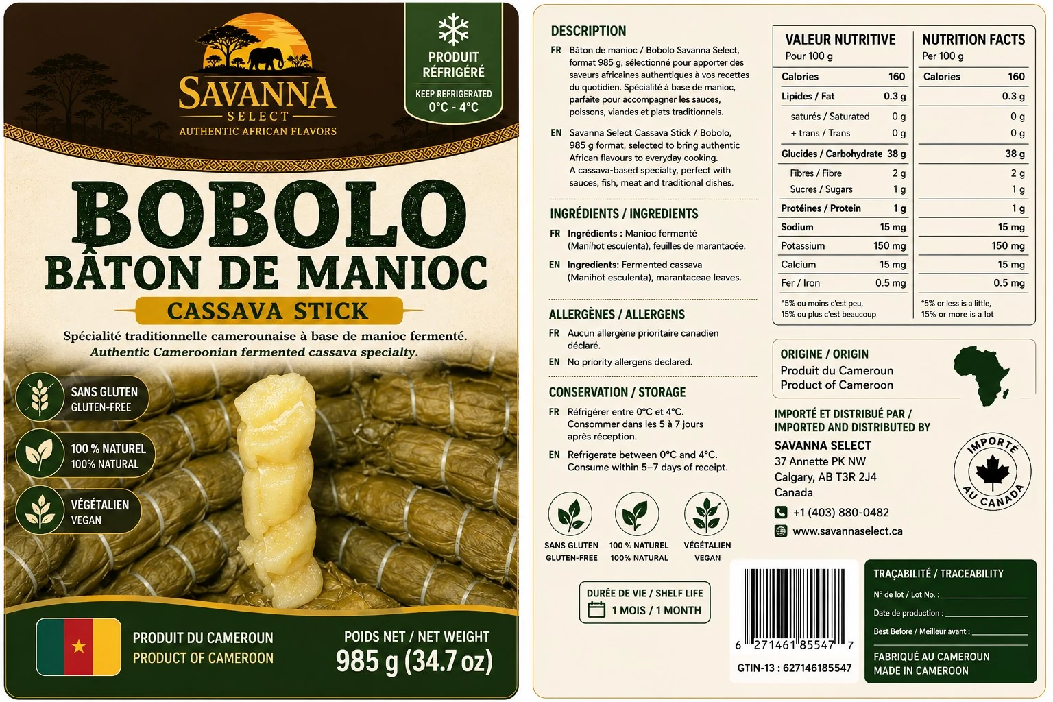 Bâton de manioc / Bobolo