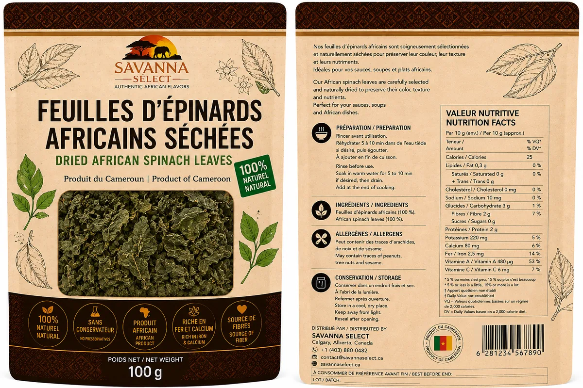 Feuilles d'épinards africain — SAVANNA SELECT