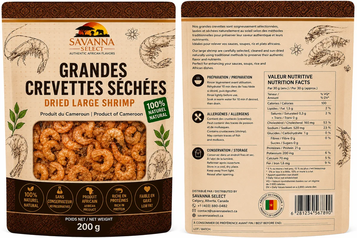 Grandes crevettes séchées — SAVANNA SELECT