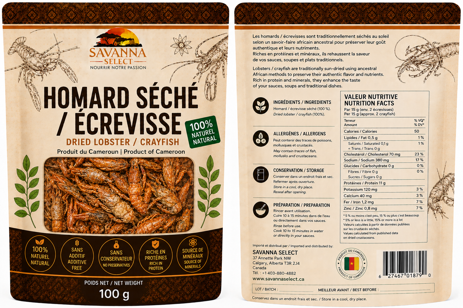 Langouste / Homard séché 100 g — SAVANNA SELECT