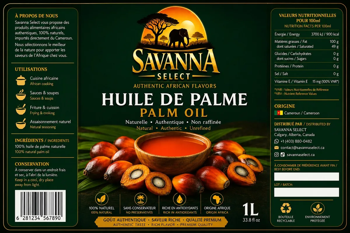 Huile de palme rouge (1 L) 1 L — SAVANNA SELECT