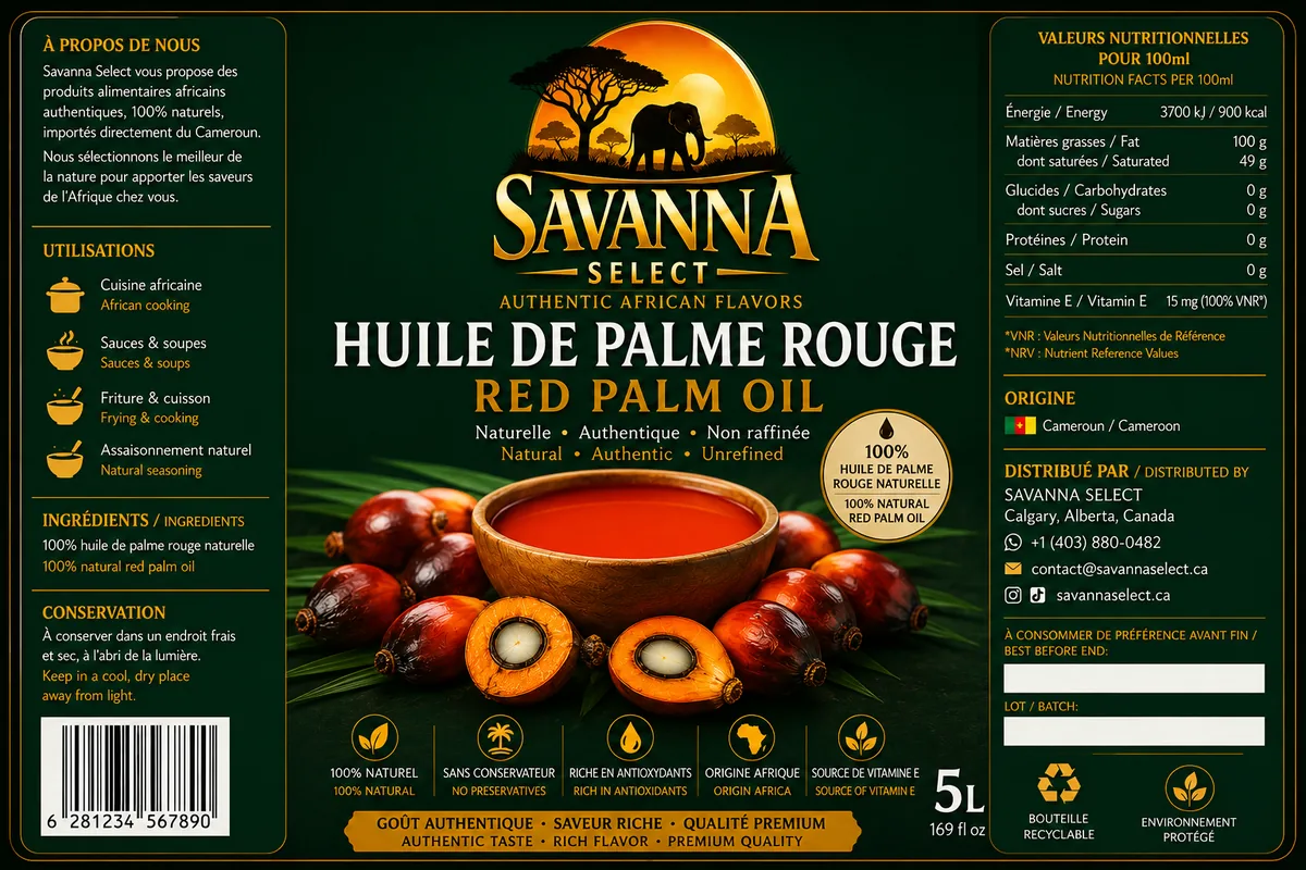 Huile de palme rouge (5 L) 5 L — SAVANNA SELECT