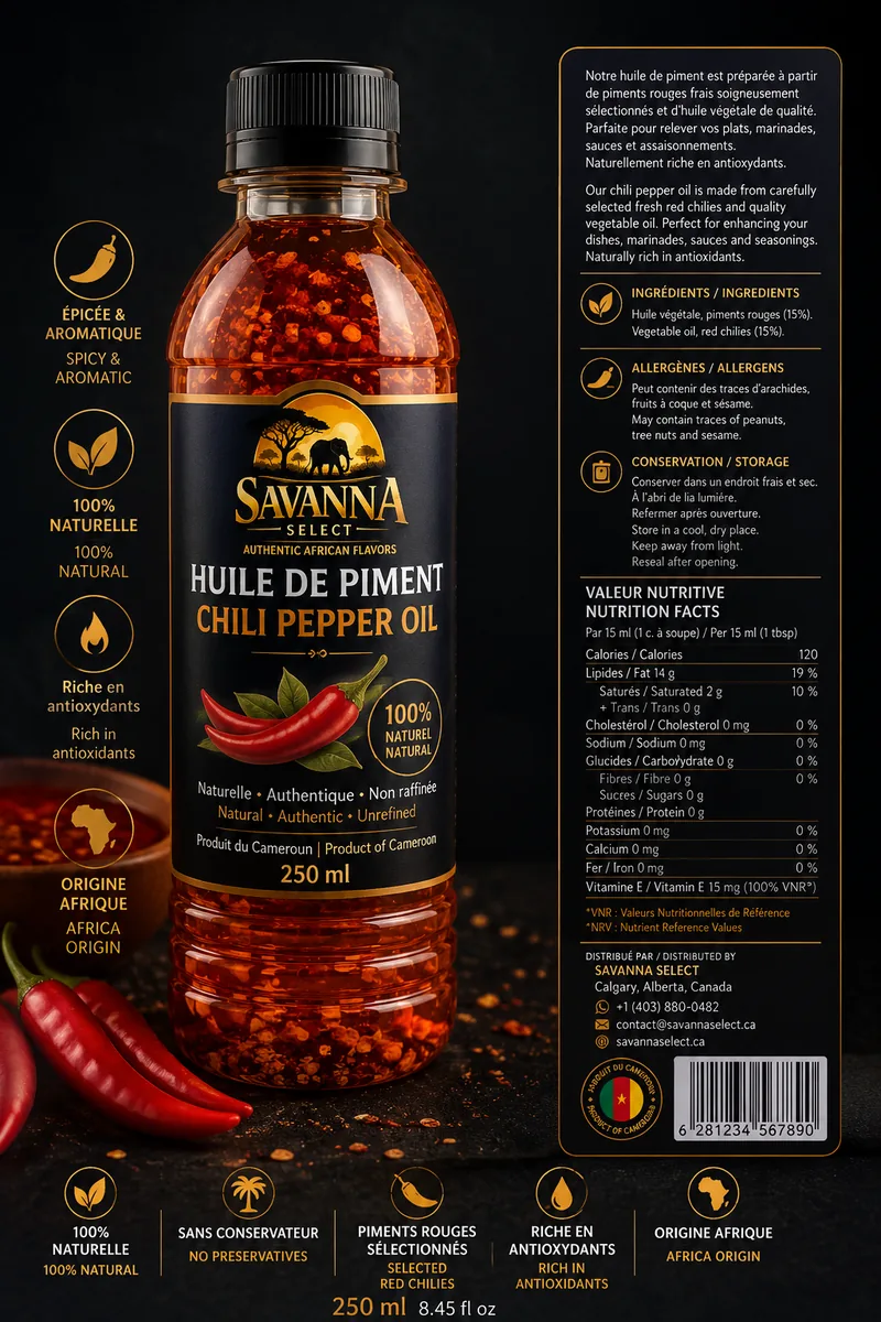 Huile de piment 250 ml — SAVANNA SELECT